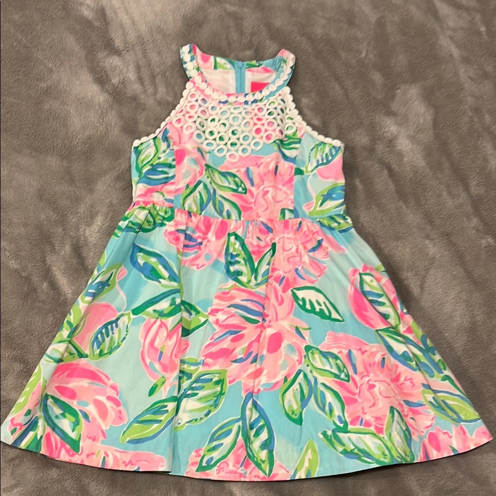 Floral Kids Dress in Pink and Green